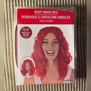 Body Wave Wig Curls Fancy Dress Up Halloween Adult Costume Accessory Red